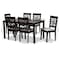 Baxton Studio Caron Grey Upholstered Espresso Brown Finished Wood 7-Piece Dining Set 162-10526-10519 - alternate 3